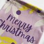 Lemon/Lilac Mistletoe Organic Cotton Christmas Pouch, thumbnail 4 of 8