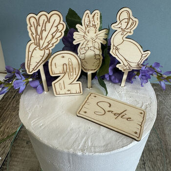 Personalised Bunny Rabbit And Duck Cake Toppers Set, 4 of 4