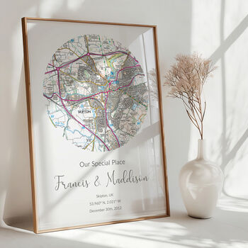 Our Special Place Ordnance Survey Explorer Personalised Map Print Anniversary Gift, 7 of 12