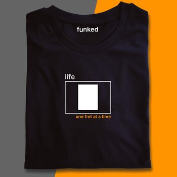 Guitar Shirt Gift For Guitarists. Life One Fret At A Time Single Fret Shirt, 8 of 9