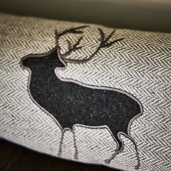 Grey Tweed Stag Draught Excluder, 2 of 5