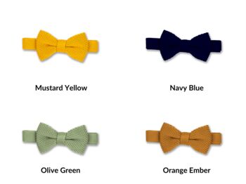 Children's Wedding Knitted Bow Ties | 30+ Colours, 9 of 9