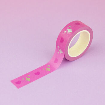 Pink Holographic Star And Heart Washi Tape, 3 of 6