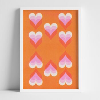 Retro 10 Of Hearts Playing Card Riso Print On Recycled Paper, 6 of 7