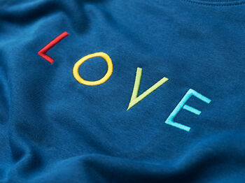'Love' Embroidered Children's Organic Sweatshirt, 4 of 7