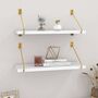 Set Of Two White Wall Mounted Shelves With Brackets, thumbnail 1 of 8