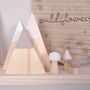 Hand Painted Wooden Mountains And Mushrooms Pink And White, thumbnail 1 of 5