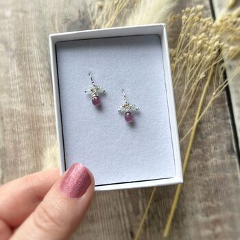 Ruby And Aquamarine Earrings, 3 of 6