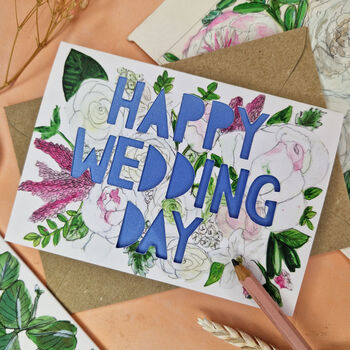 Happy Wedding Day Paper Cut Card, 2 of 6