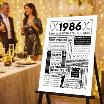 1986 Personalised 40th Birthday Golf Fact Poster, 10 of 10