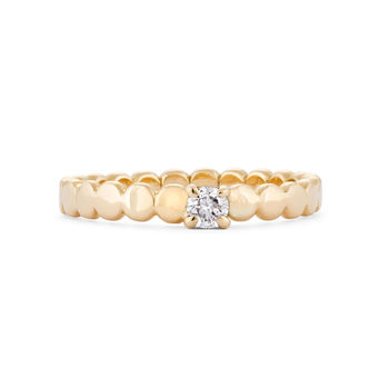 Pebble Solid Gold Diamond Engagement Ring, 9 of 10