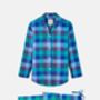 Women's Blue Shire Square Brushed Cotton Pyjama Set, thumbnail 2 of 2