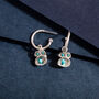 Real Turquoise And Recycled Silver Drop Hoops, thumbnail 2 of 5