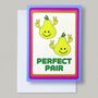 Funny Perfect Pair Couples Retro Love Anniversary Card, thumbnail 2 of 2