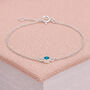 Adjustable Personalised Sterling Silver December Birthstone Bracelet, thumbnail 2 of 9