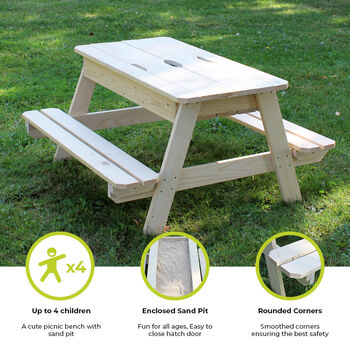 Childrens Picnic Table With Sandpit, 2 of 8