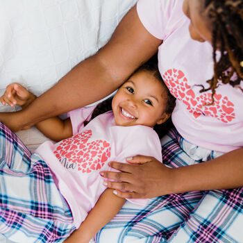 Personalised Woman's Mummy And Me Pyjamas Heart, 3 of 12