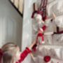Personalised Beige Gingham Advent Calendar Velvet Bow, thumbnail 4 of 12