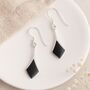 Sterling Silver Onyx Drop Earrings, thumbnail 3 of 4