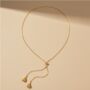 Droplet Lariat 18k Gold Plated Necklace, thumbnail 1 of 2