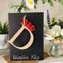 Personalised Valentines Wooden Letter Card King Crown, thumbnail 1 of 6