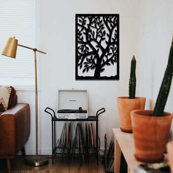 Wooden Tree Art With Leaves In Rectangular Frame, 5 of 10