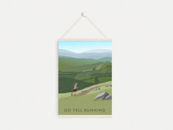 Go Fell Running Travel Poster Art Print, 6 of 8