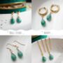 Emerald Threader Earrings, May Birthstone Gift, thumbnail 3 of 9