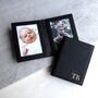 Personalised Leather Black Two Fold Travel Photo Frame, thumbnail 1 of 5
