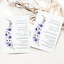 Wedding Invitation Deep Purple And White Floral, thumbnail 3 of 5