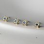 Starlite Blue Gold Plated Mini Star Stud Earrings, thumbnail 1 of 5