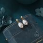Sterling Silver Genuine Freshwater Pearl And Cz Drop Earrings, thumbnail 5 of 10
