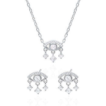 Crystal Eye Gift Set | Earrings And Necklace, 6 of 7