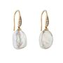 9ct Gold Keshi Pearl Earrings With Diamond Set Hook, thumbnail 4 of 8