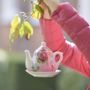 Ceramic Hanging Tea Pot Bird Feeder, thumbnail 2 of 3