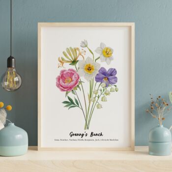 Personalised Birth Flower Family Print, 11 of 11