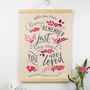 Personalised Christening Print On Cotton, thumbnail 4 of 5