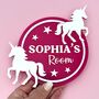 Unicorn Personalised Children's Door Plaque, thumbnail 1 of 4