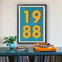 1988 Personalised Year Typography Print, thumbnail 9 of 11