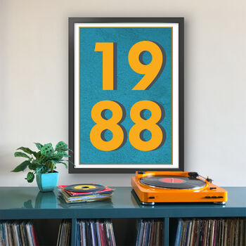 1988 Personalised Year Typography Print, 9 of 11