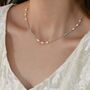 Monica White Ivory Silver Pearl Triple Jewel Gift Necklace, thumbnail 1 of 6