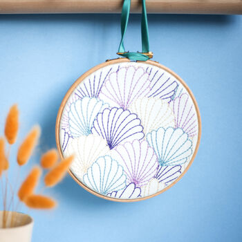 Art Deco Shells Embroidery Kit, Crafty Diy Kit, 2 of 9