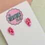 Ear Statement Stud Glitter Earrings / Gift For Her / Bold Sparkly Jewellery, thumbnail 5 of 5