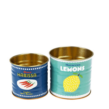 Set Of Two Lemons And Harissa Mini Storage Tins, 2 of 2
