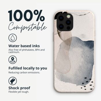 Grey Watercolour Biodegradable Phone Case, 2 of 7