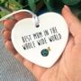 Best Mum In The Whole Wide World Heart Decoration, thumbnail 1 of 2