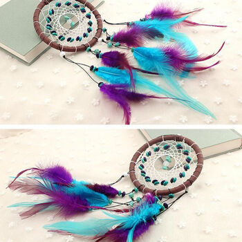 Small Purple Blue Dream Catcher For Wall Decoration, 6 of 6