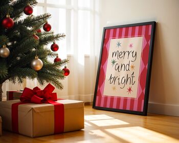 Merry And Bright Christmas Art Print, 4 of 4