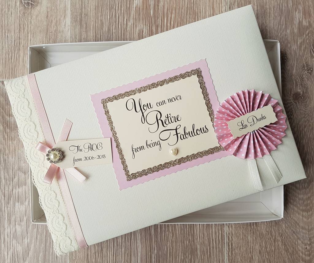 personalised retirement keepsake scrapbook album by vintage twee