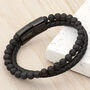 Personalised Men’s Black Rune Duo Bracelet, thumbnail 2 of 12